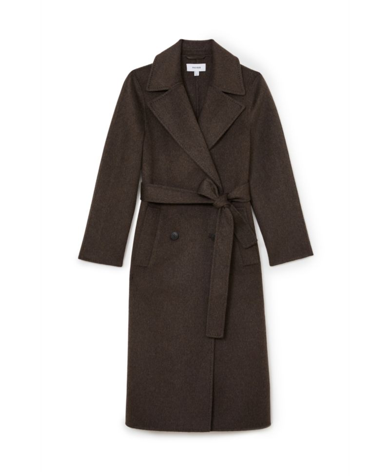 Women's Rene Double-Breasted Long Wool-Blend with Cashmere Coat
