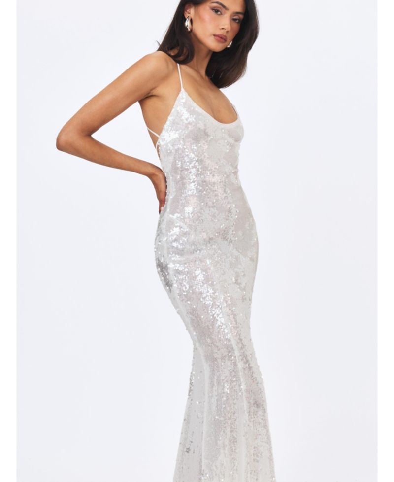 Women's Cameron Sequin Scoop-Neck Mermaid Maxi Dress