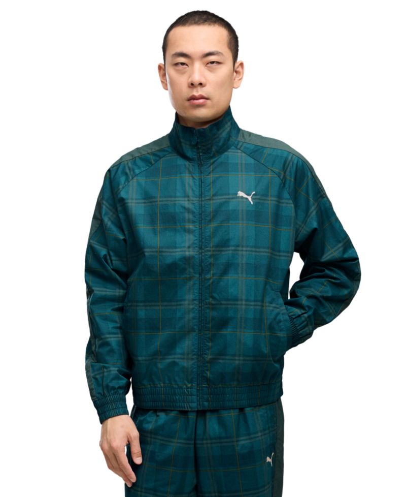Men's T7 Tartan Relaxed-Fit Track Jacket