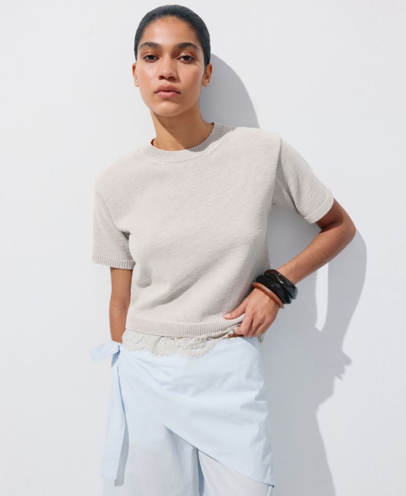 Women's Lace-Trim Knit Sweater