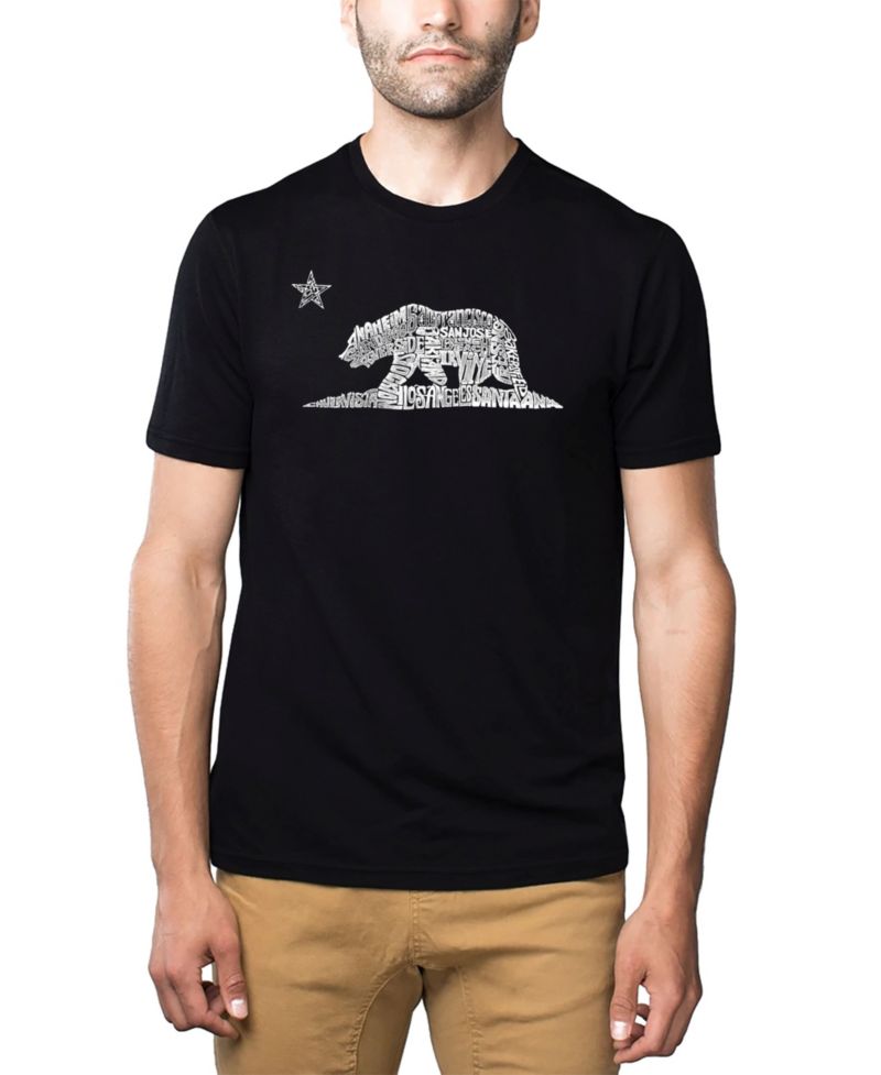 Men's Cotton/Poly Blend Word Art T-Shirt - California Bear