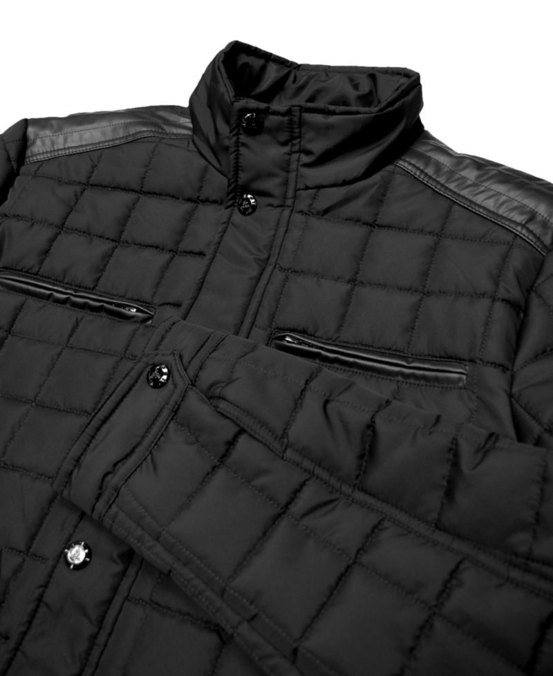 Men's Lightweight Quilted Jacket with Synthetic Trim Design