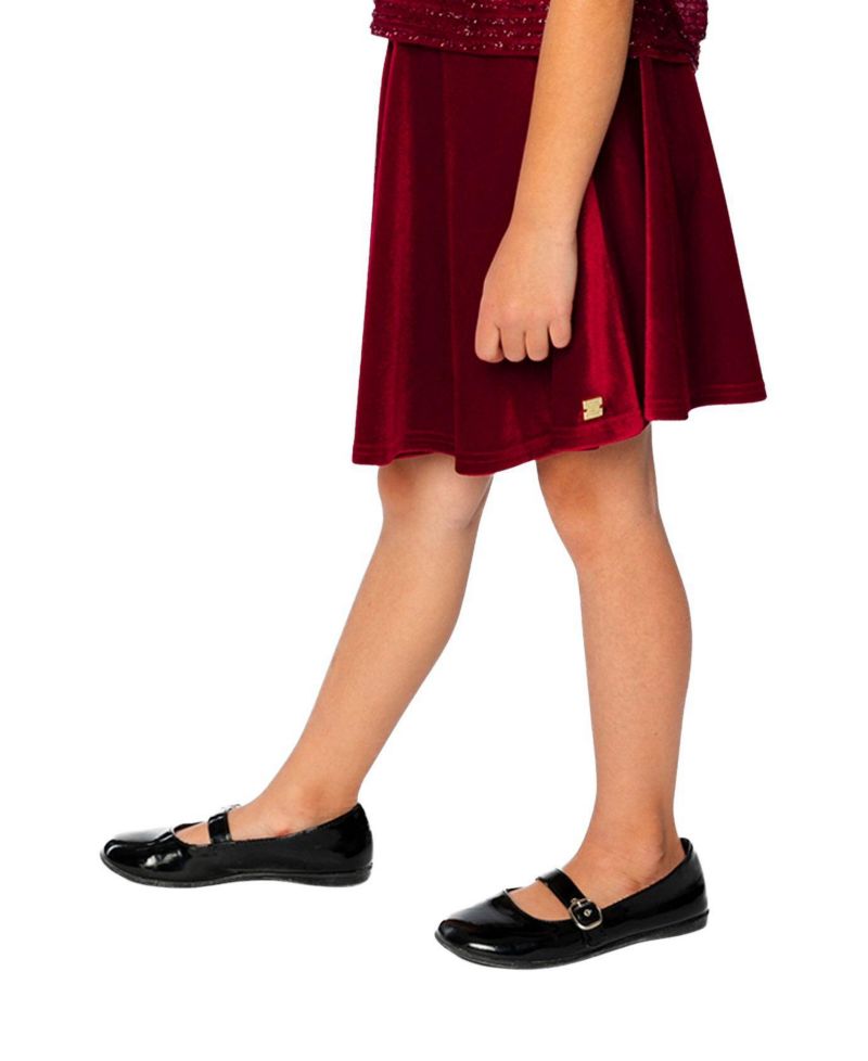 Little and Big Girl ( size 6 to 14 ) Velvet Skirt