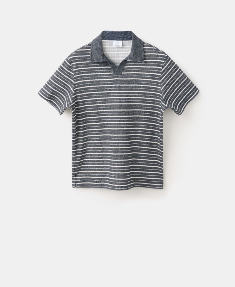 Men's Regular Fit Cotton Striped Polo Shirt