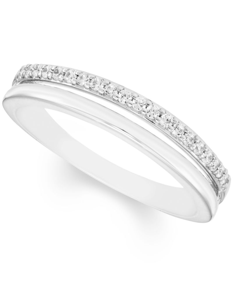 Diamond Split Band (1/8 ct. t.w.) in 14K White and Yellow Gold or 14K White Gold
