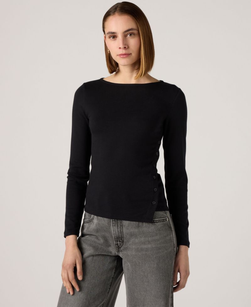 Women's Allie Boatneck Long-Sleeve Asymmetrical T-Shirt