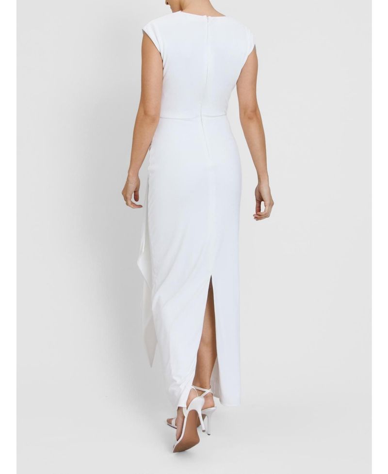 Women's Cap Sleeve Corsage Stretch Dress