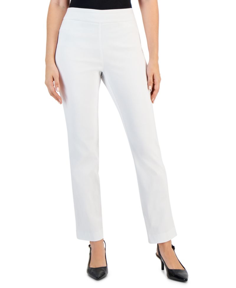 Petite Tummy-Control Cambridge Stretch Slim-Leg Pants