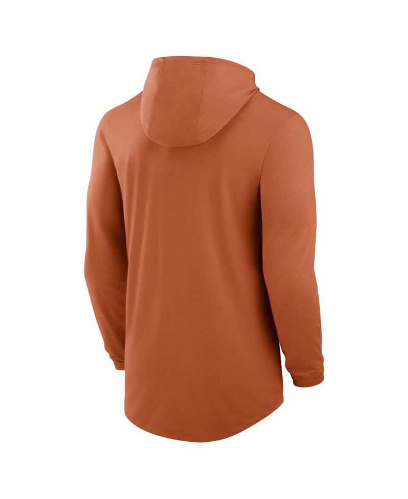 Men's Texas Orange Texas Longhorns Legacy Tri-Blend Dri-FIT Long Sleeve Hoodie T-Shirt