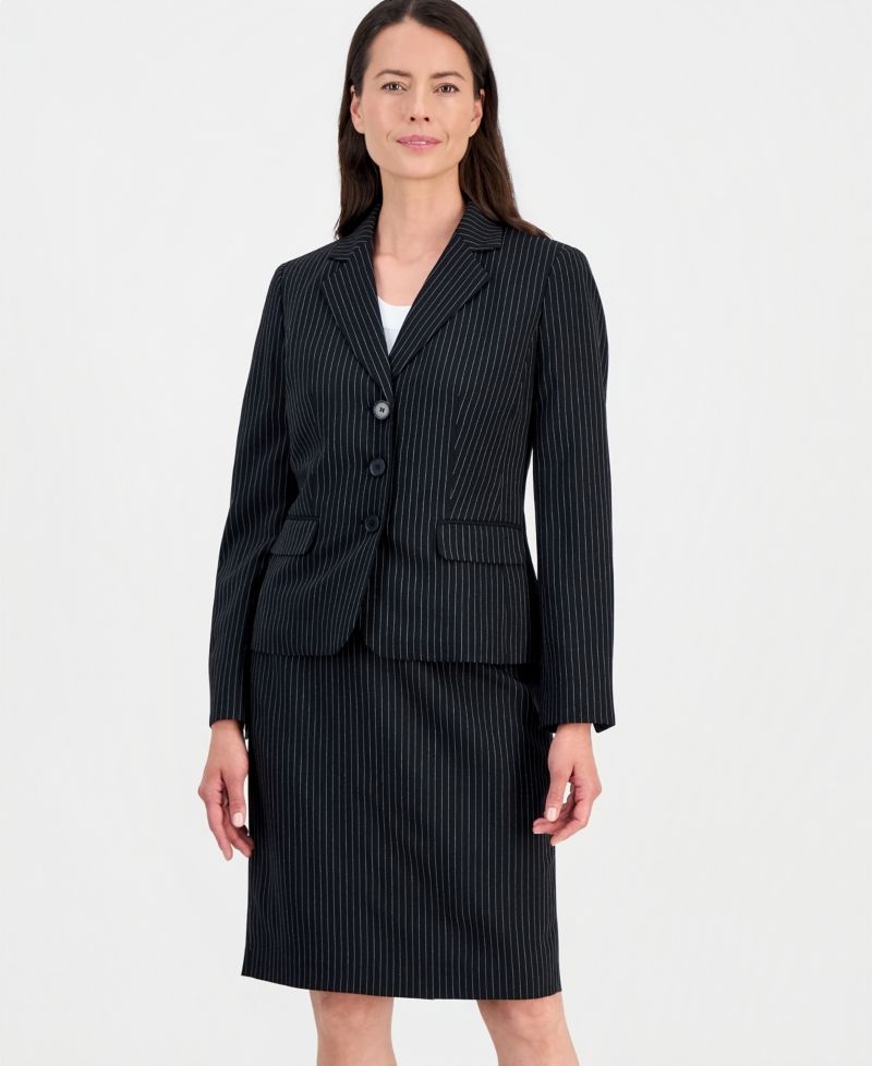 Women's Three-Button Notch-Collar Jacket & Slim Skirt Suit