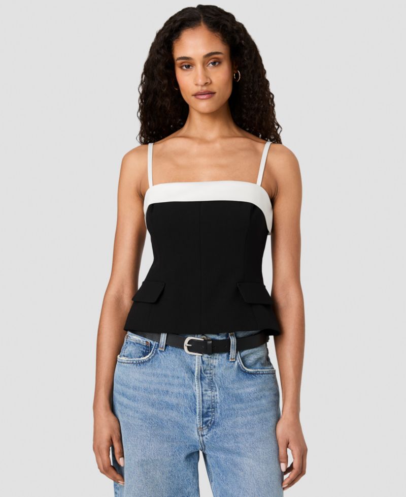 Women's Azra x Carey Foldover Sleeveless Square-Neck Colorblock Top