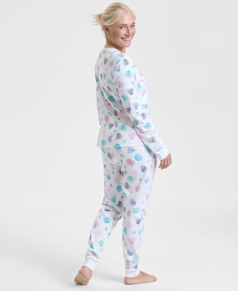 Women's Multi Menorah Cotton Pajama Set