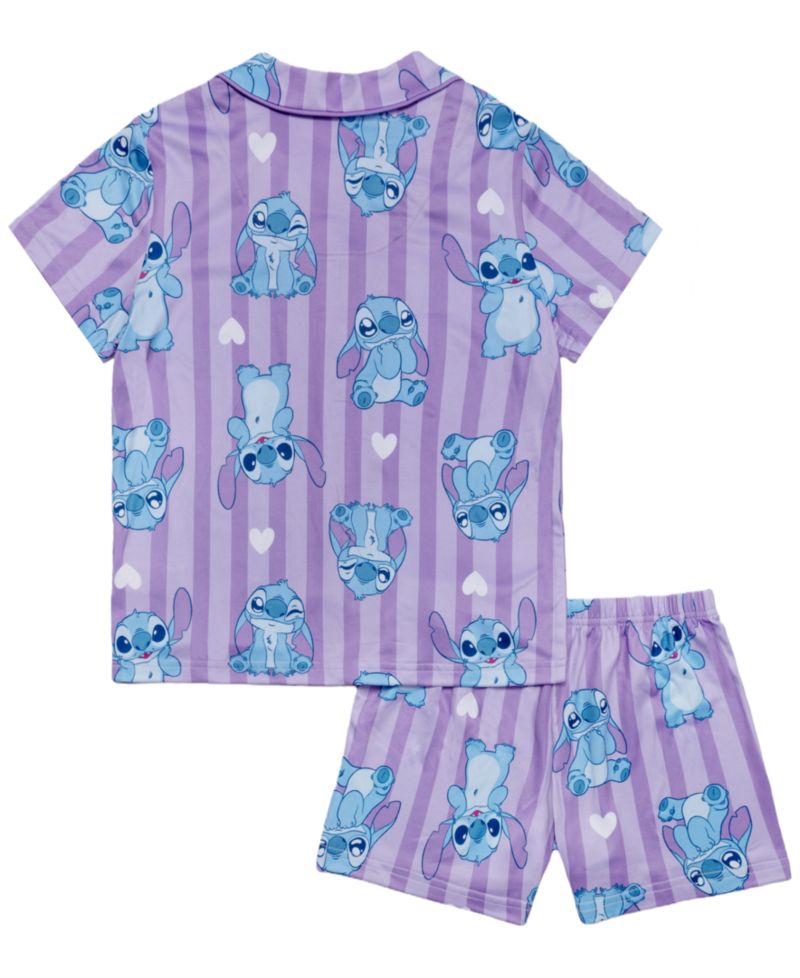 Girls' 4-10 Notch Collar Top and Shorts, 2-Piece Set