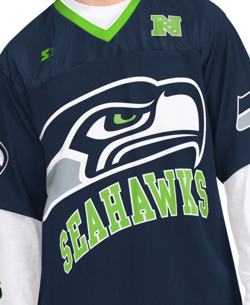 Men's College Navy/White Seattle Seahawks Short Sleeve Long Sleeve Combo Pack T-Shirt
