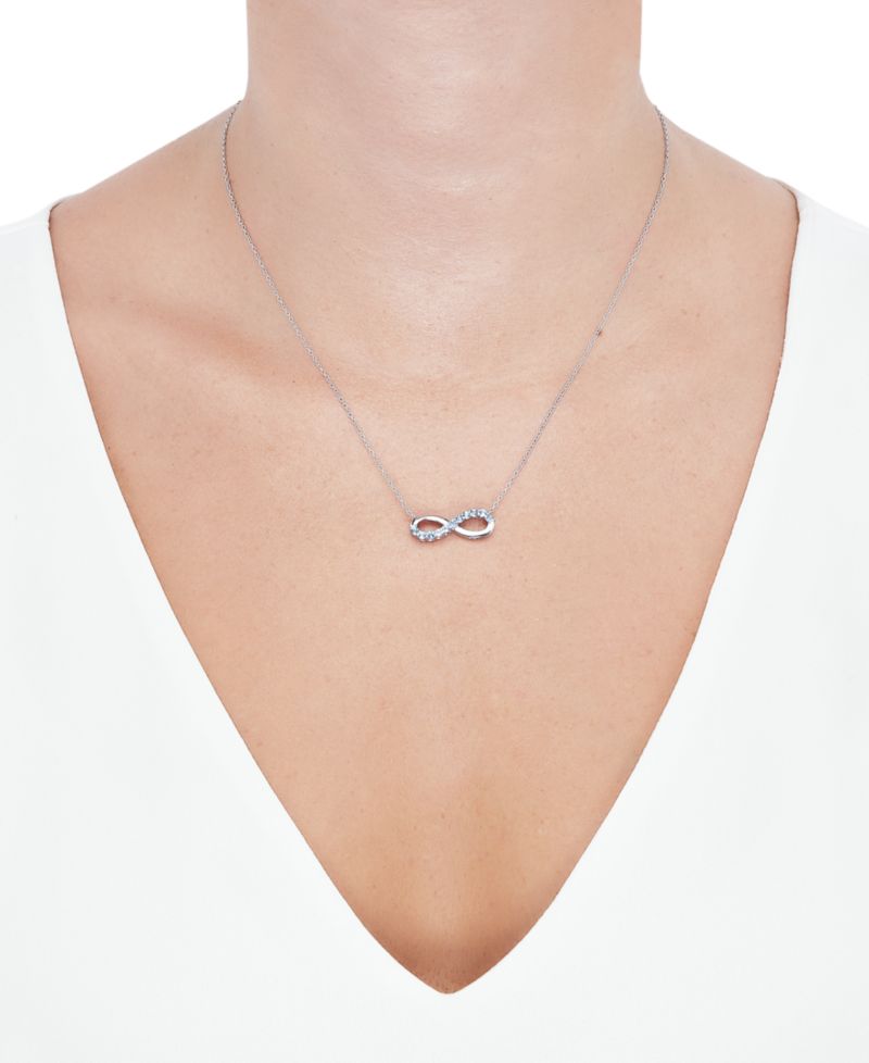 Swiss Blue Topaz (1/2 ct. t.w.) Infinity Pendant Necklace in Sterling Silver