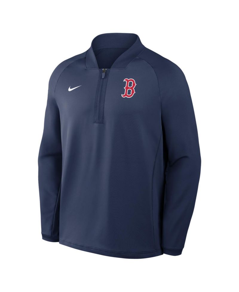 Men's Navy Boston Red Sox Authentic Collection Dri-FIT Raglan Half-Zip Pullover