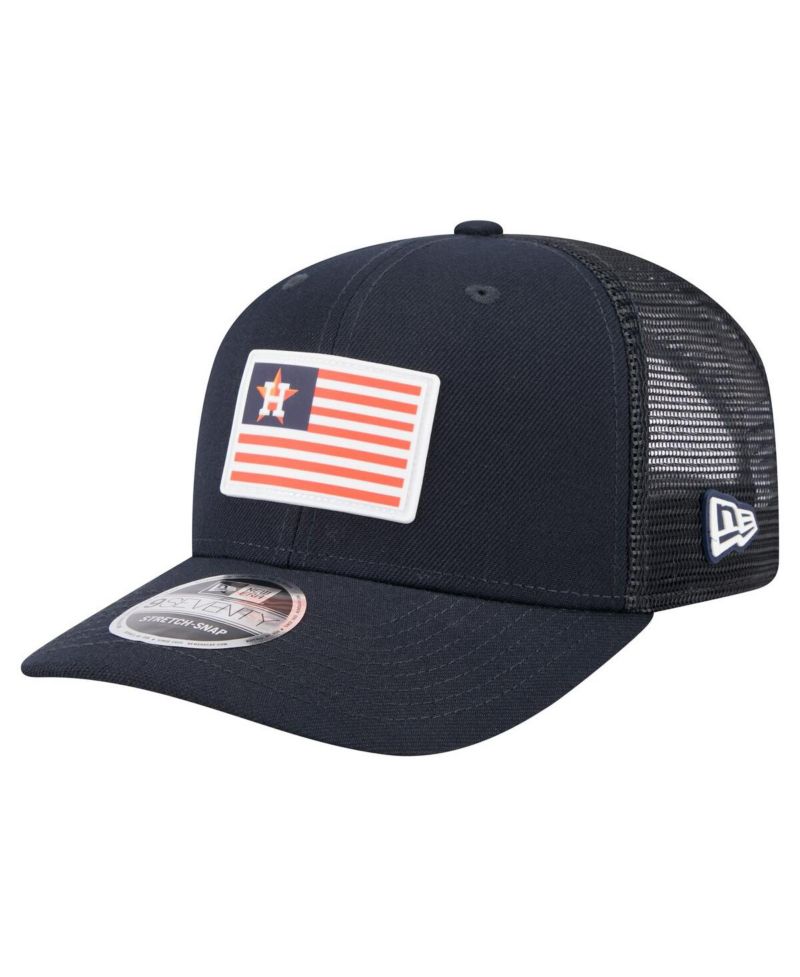 Men's Navy Houston Astros Flag 9SEVENTY Stretch-Snap Hat