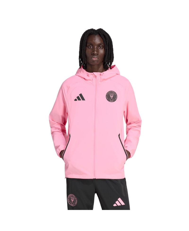 Men's Light Pink Inter Miami CF Tiro Travel Full-Zip Hooded Windbreaker Jacket