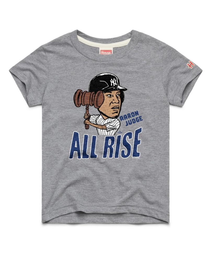 Big Boys and Girls Aaron Judge Gray New York Yankees Caricature Tri-Blend T-Shirt
