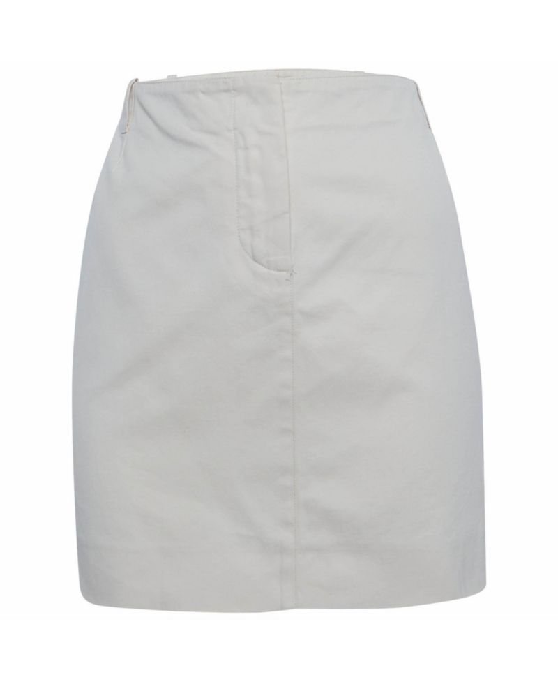 Women's Cream Twill Mini Skirt