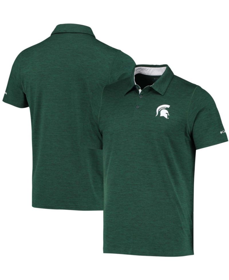 Men's Green Michigan State Spartans Tech Trail Space Dye Omni-Shade Polo