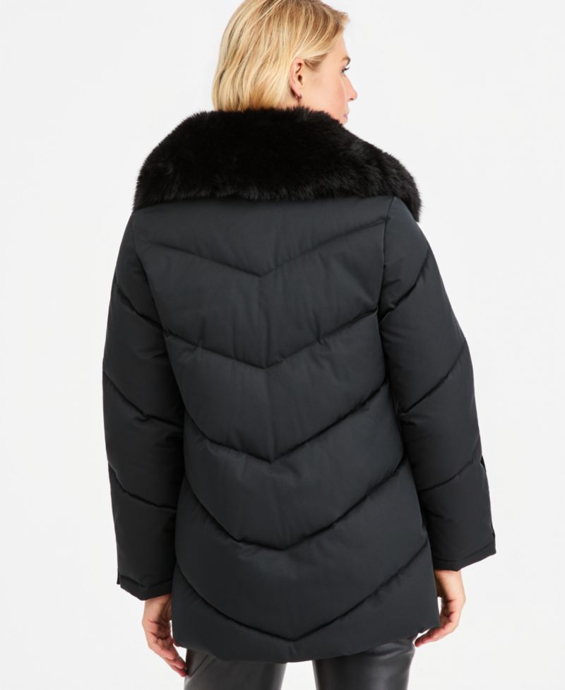 Women's Faux-Fur-Collar Puffer Coat