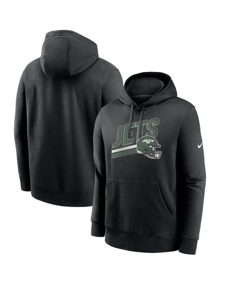 Men's Black New York Jets Club Fleece Pullover Hoodie