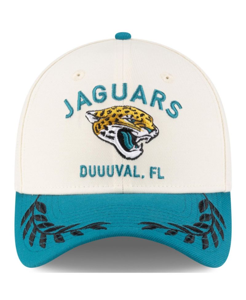 Men's Cream/Teal Jacksonville Jaguars 2025 NFL Draft 39THIRTY Flex Hat