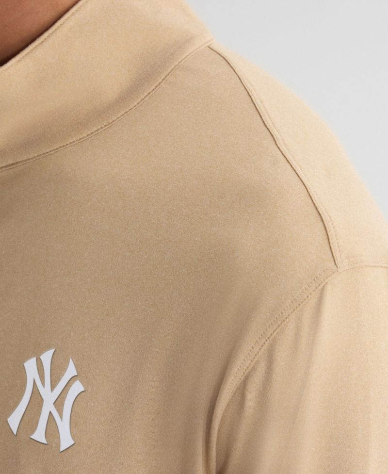 Men's Khaki New York Yankees Clutch Quarter-Zip Pullover Sweatshirt