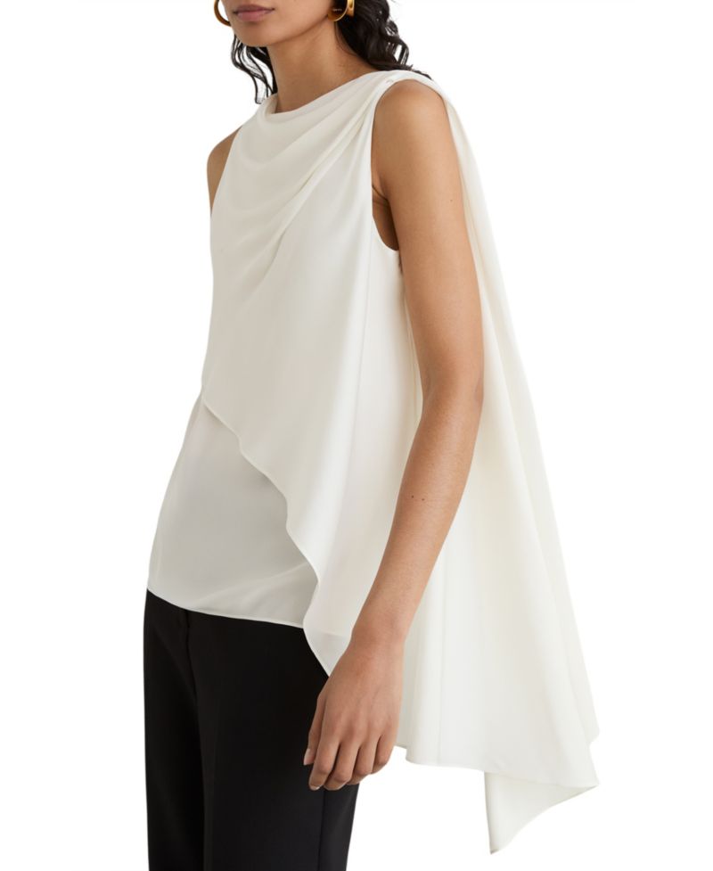 Women's Nyra Sleeveless High-Cowl Neck Draped Silk-Blend Top