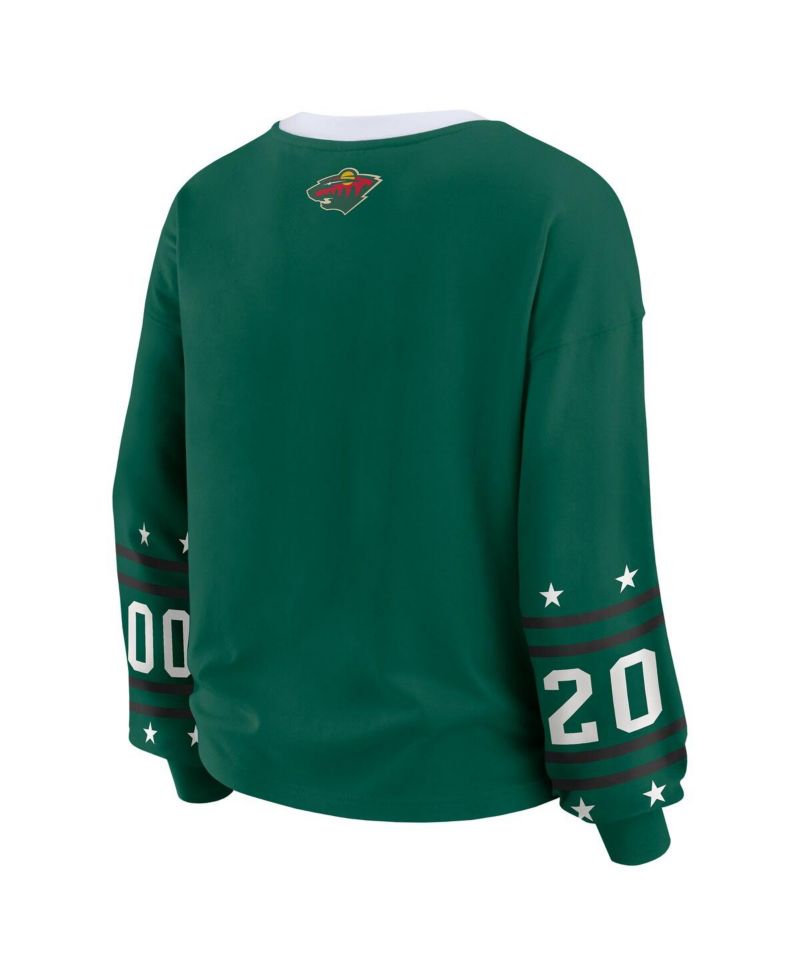 Women's Green Minnesota Wild Long-Sleeve Sport T-Shirt