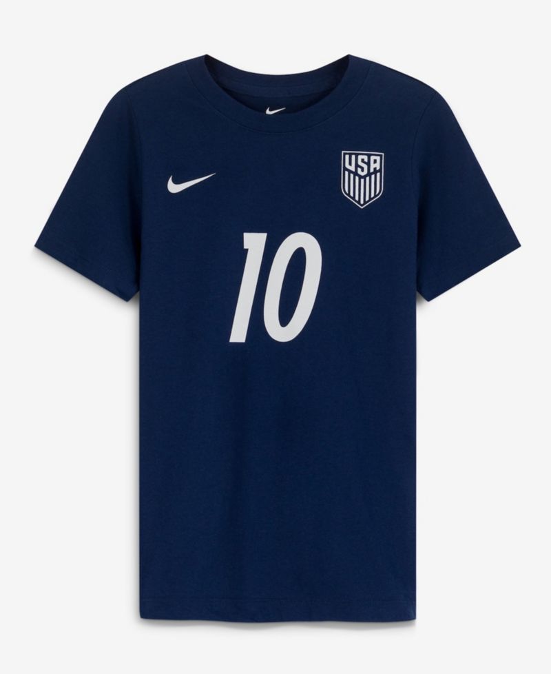 Big Boys and Girls Christian Pulisic Navy USMNT Away Player Name & Number T-Shirt