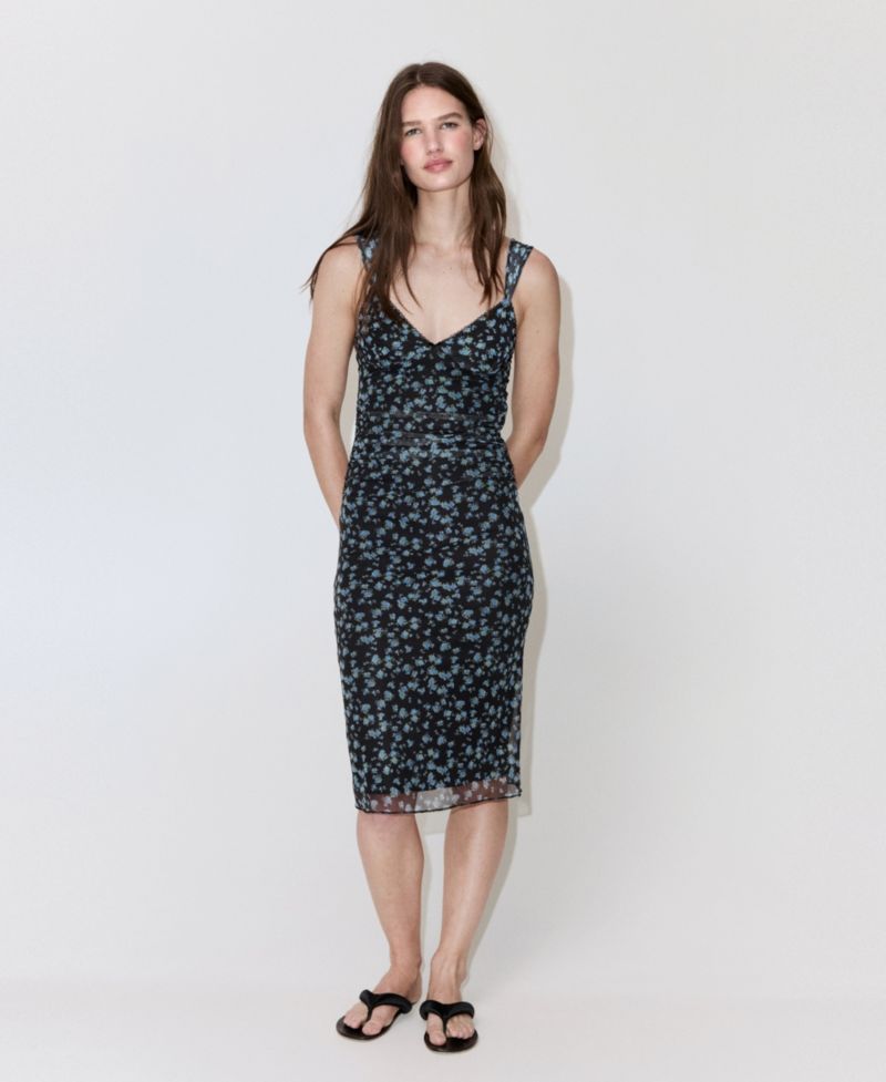 Women's Floral Print Tulle Dress