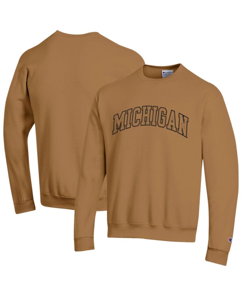Men's Brown Michigan Wolverines Latte Fleece Sweatshirt