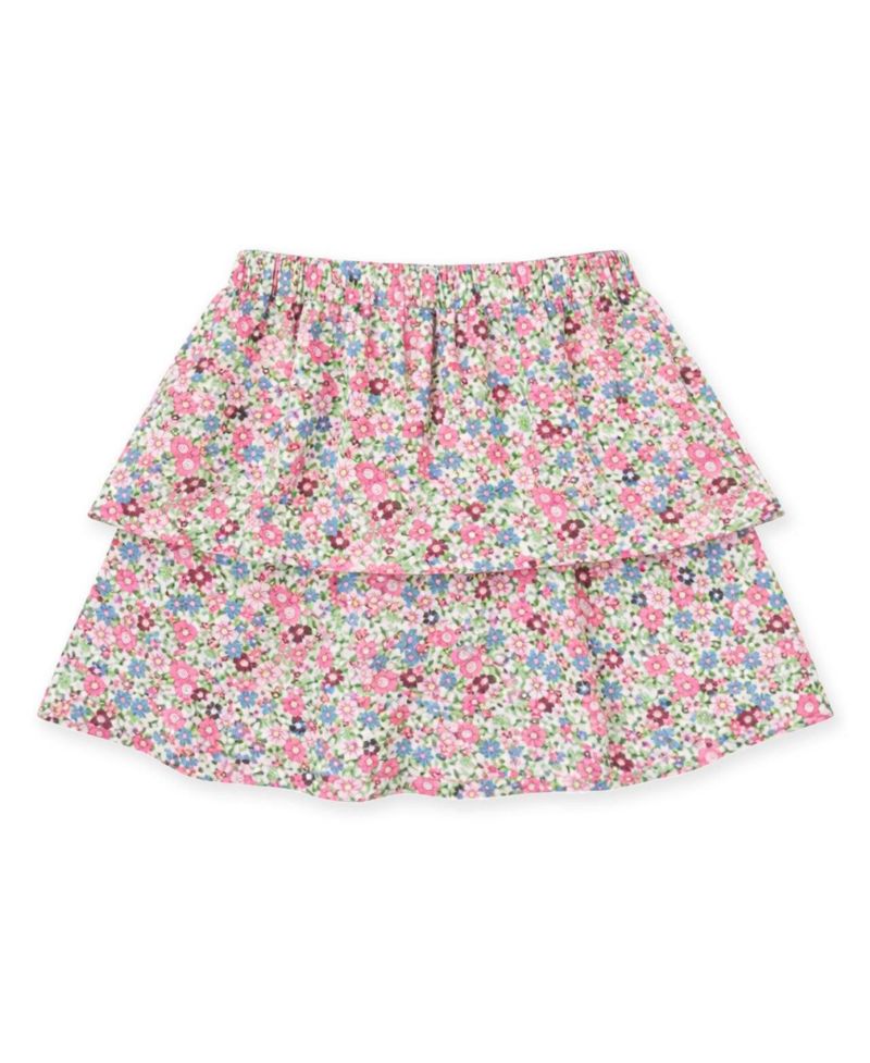 Girls' 7-16 Tiered Floral-Print Knee-Length Skirt