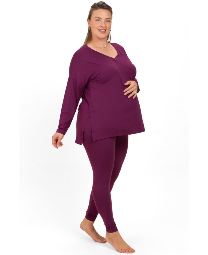 Plus Size Brushed Knit Oversized Top and Legging Set