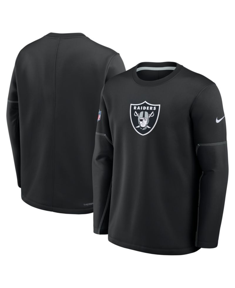 Men's Black Las Vegas Raiders Sideline Coaches Midweight Therma-FIT Sweatshirt
