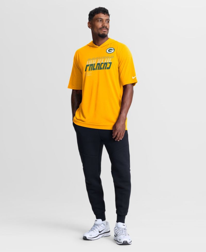 Men's Gold Green Bay Packers Tri-Blend Hooded T-Shirt