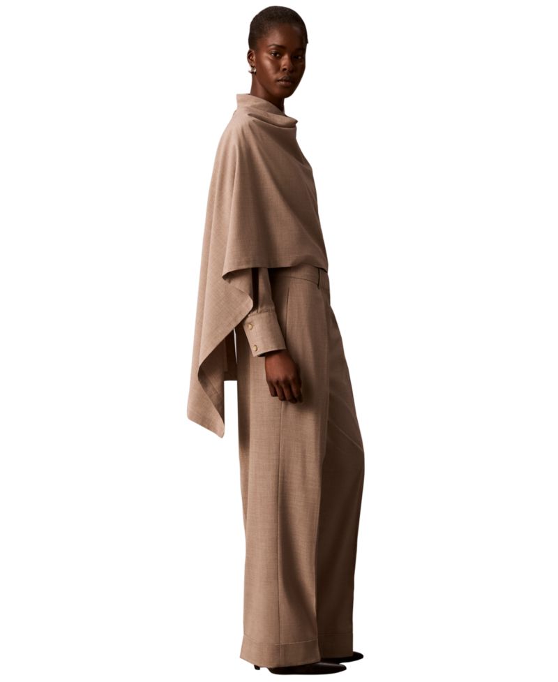 Women's High-Rise Wide-Leg Pleated Pants
