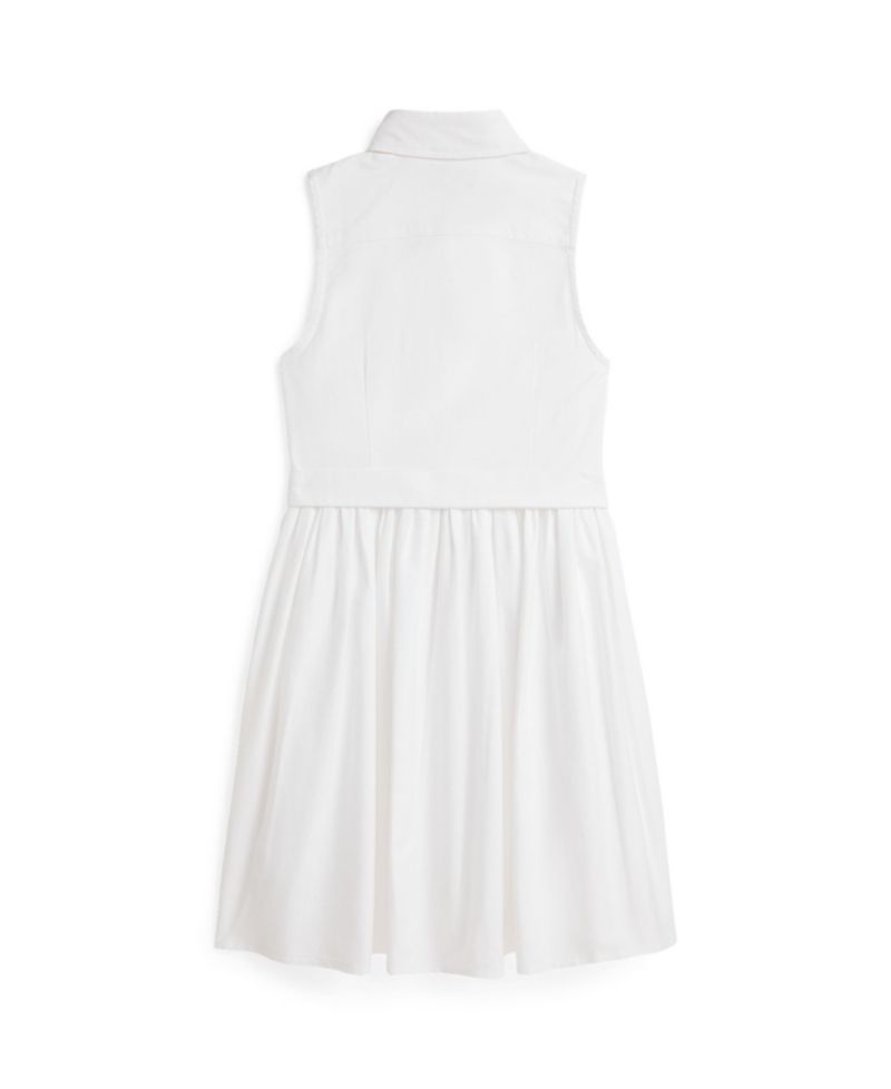 Girls' 7-16 Belted Cotton Oxford Shirtdress