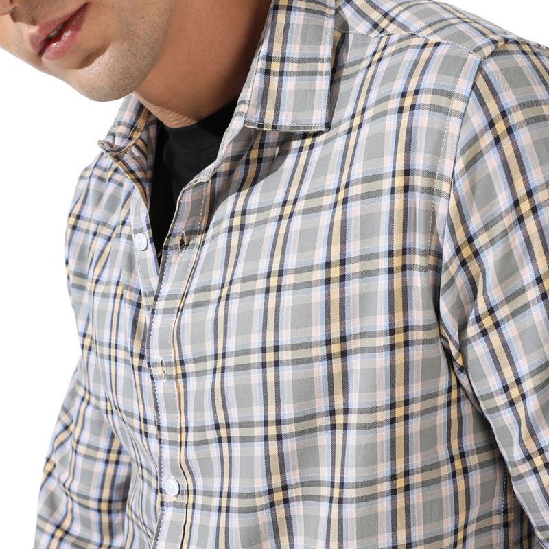 Men's Multicolour Checkered Regular Fit Casual Shirt
