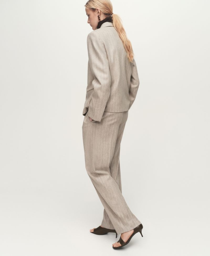 Women's Pinstripe Wool Suit Pants