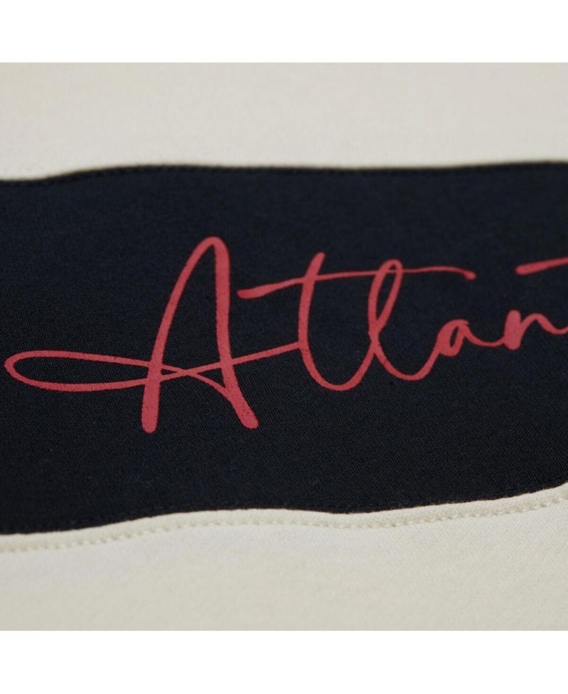 Women's Red/Black Atlanta Braves Cooperstown Collection Blocked Fleece Pullover Sweatshirt