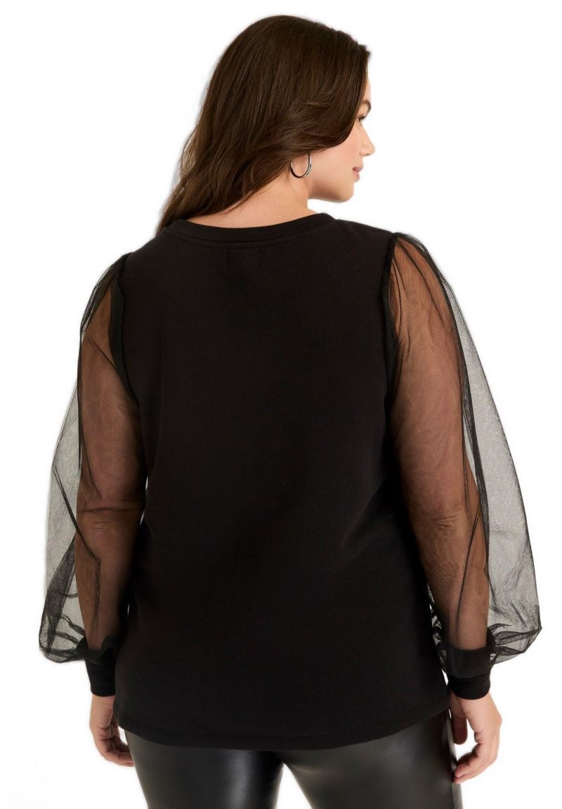 Women's Puff-Sleeve French Terry Sweatshirt