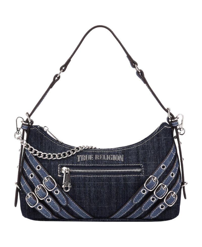 Women's Triple Straps Denim Shoulder Bag