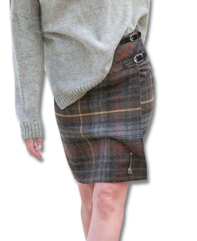 Women's The British Celt Kilt Plaid A-Line Wool Skirt