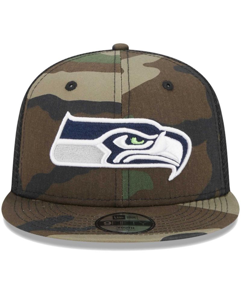 Big Boys and Girls Camo Seattle Seahawks Main Trucker 9FIFTY Snapback Hat