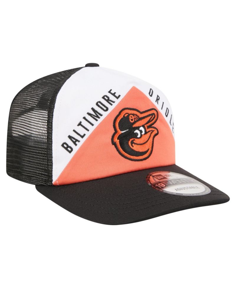 Men's White/Black Baltimore Orioles Retro Cut 19TWENTY Adjustable Trucker Hat