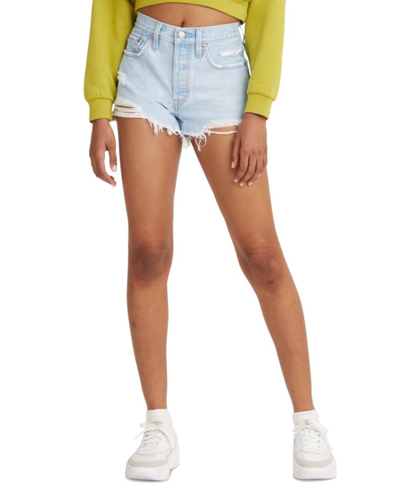 Women's 501 Button Fly Cotton High-Rise Denim Shorts