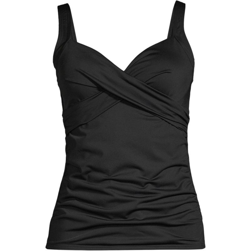Women's Long Torso Sweetheart Wrap Underwire Tankini Top